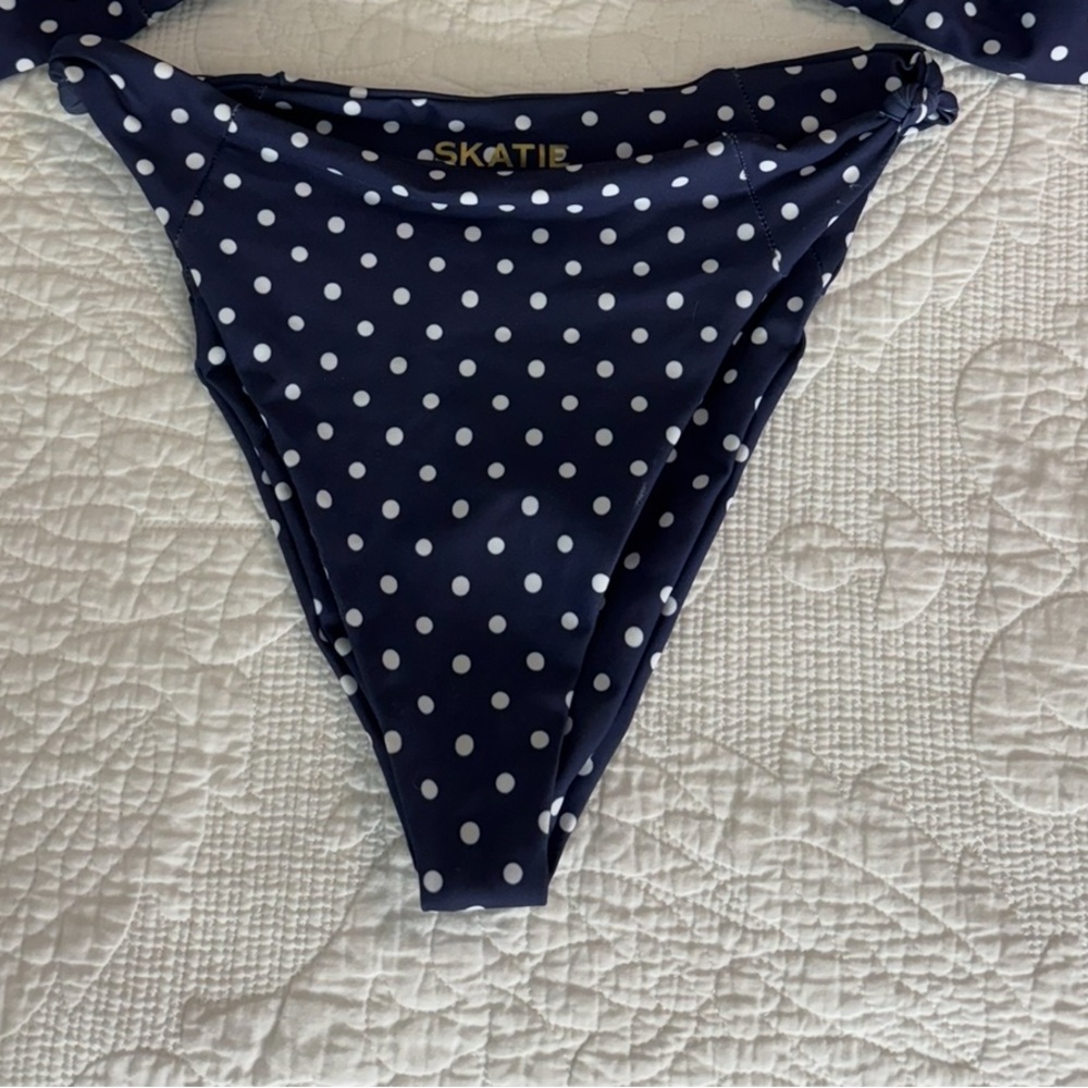 Skatie Navy Polka Dot Bikini Bottom